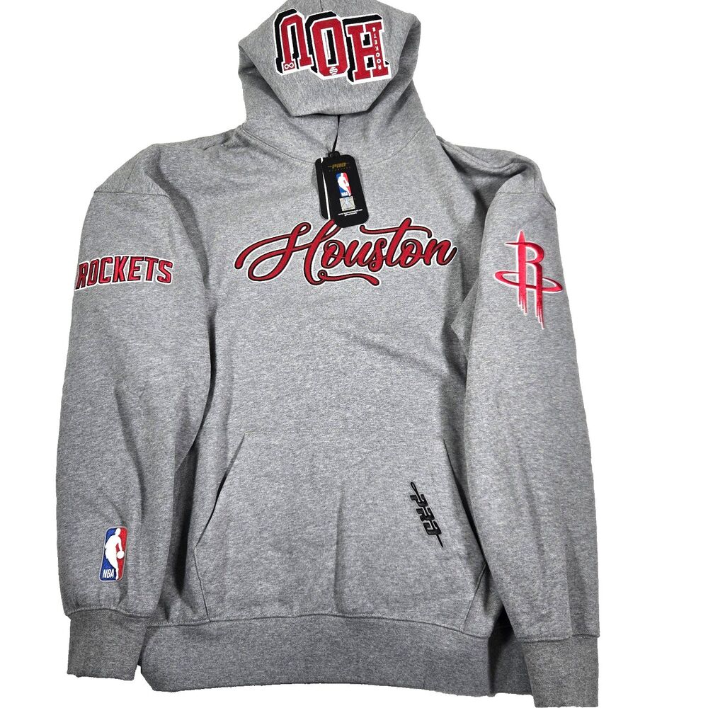 Houston Rockets Pro Standard Men's Gray Hoodie NBA Fleece Sweatshirt Large New